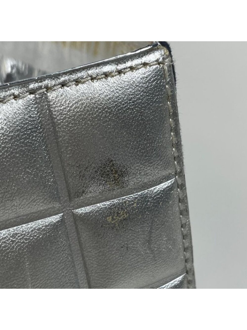 Chanel CC Logo Chain Tote No5 Choco Bar Canvas Navy Silver - Picture 5 of 10